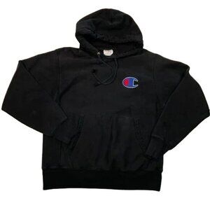 Vintage Champion Reverse Weave Hoodie Sz Medium Vintage Black Long Sleeve Unisex